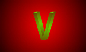 三维V形字母flash文字特效